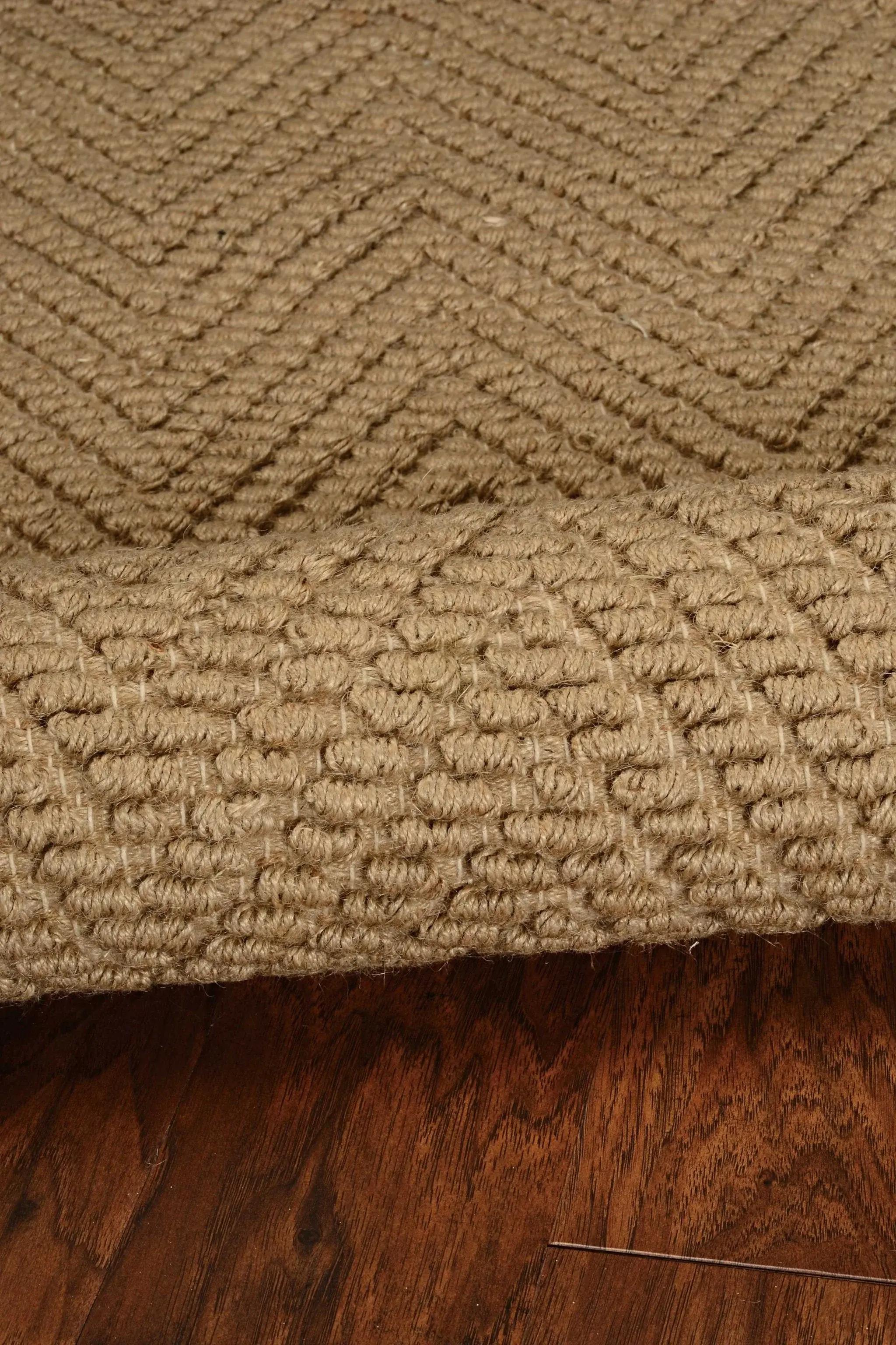 2' X 4' Natural Chevron Hand Woven Area Rug - Image 7
