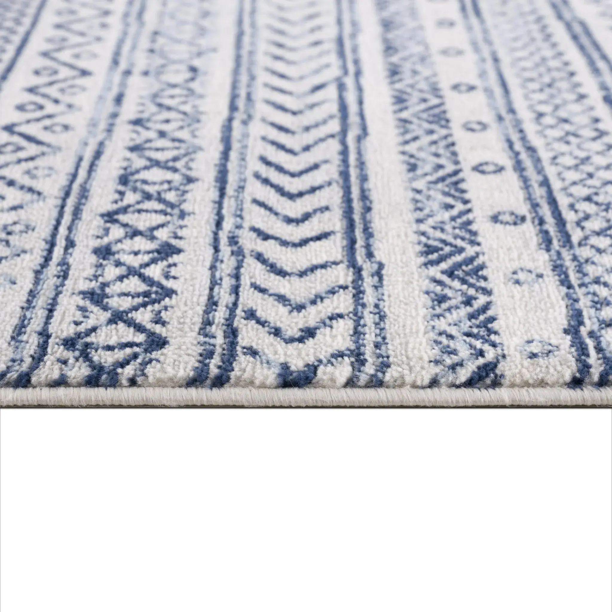 2' X 4' Navy Blue Decorative Stripes Area Rug - Image 5