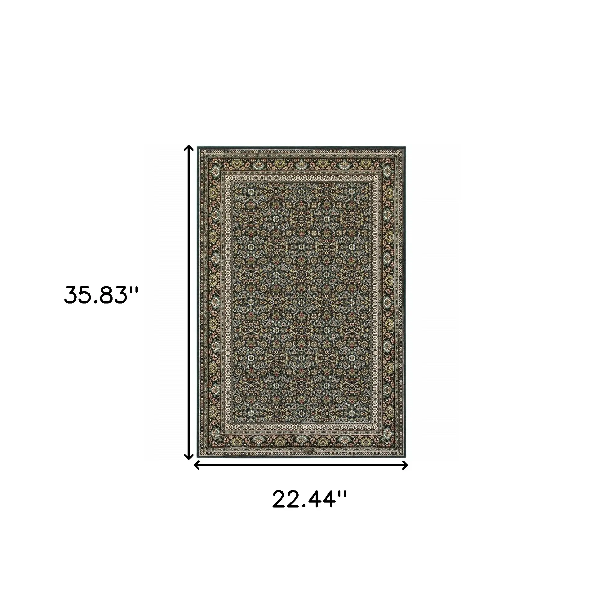 2' X 4' Navy Blue Oriental Power Loom Stain Resistant Area Rug - Image 6