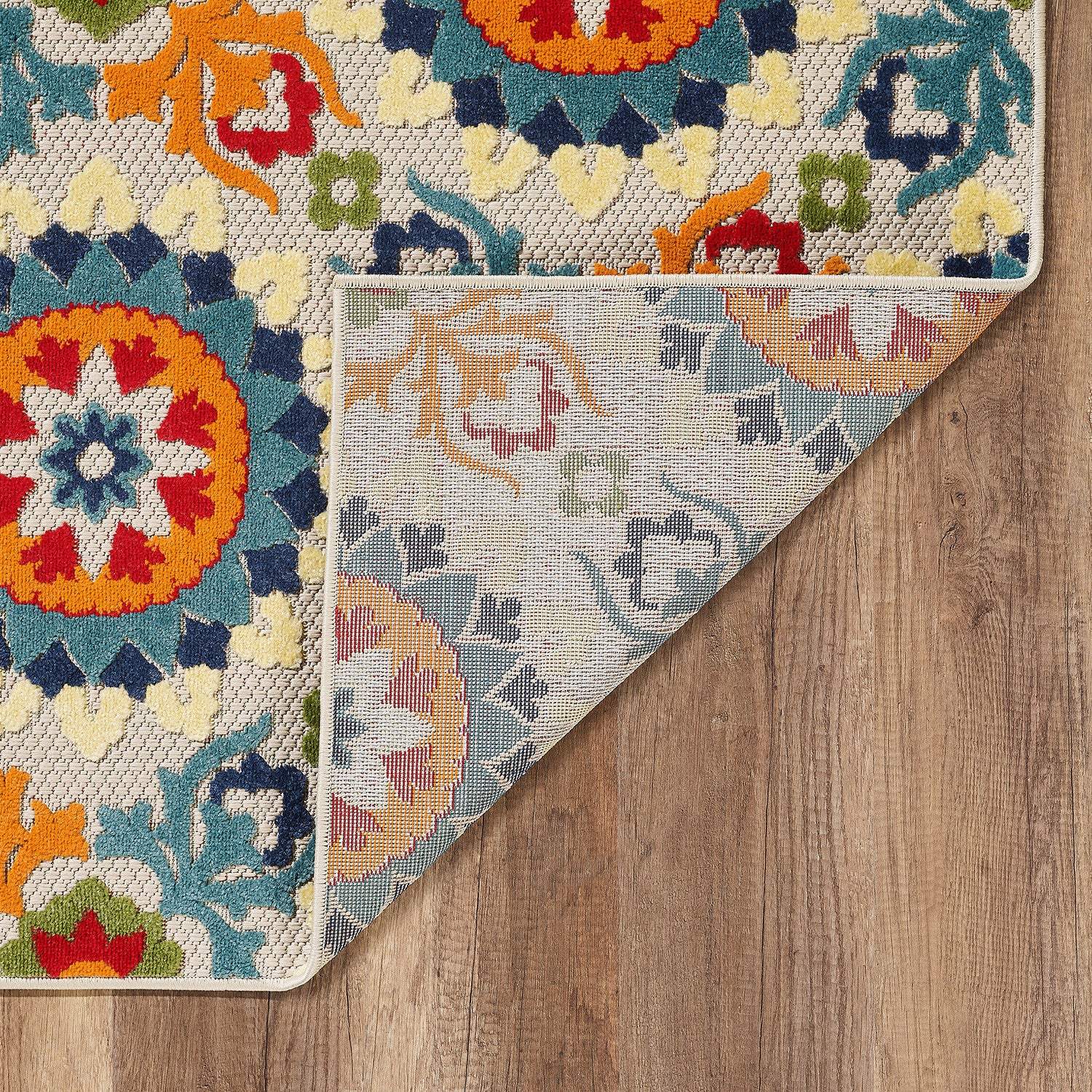 2' X 4' Orange And Ivory Moroccan Stain Resistant Indoor Outdoor Area Rug - Image 3