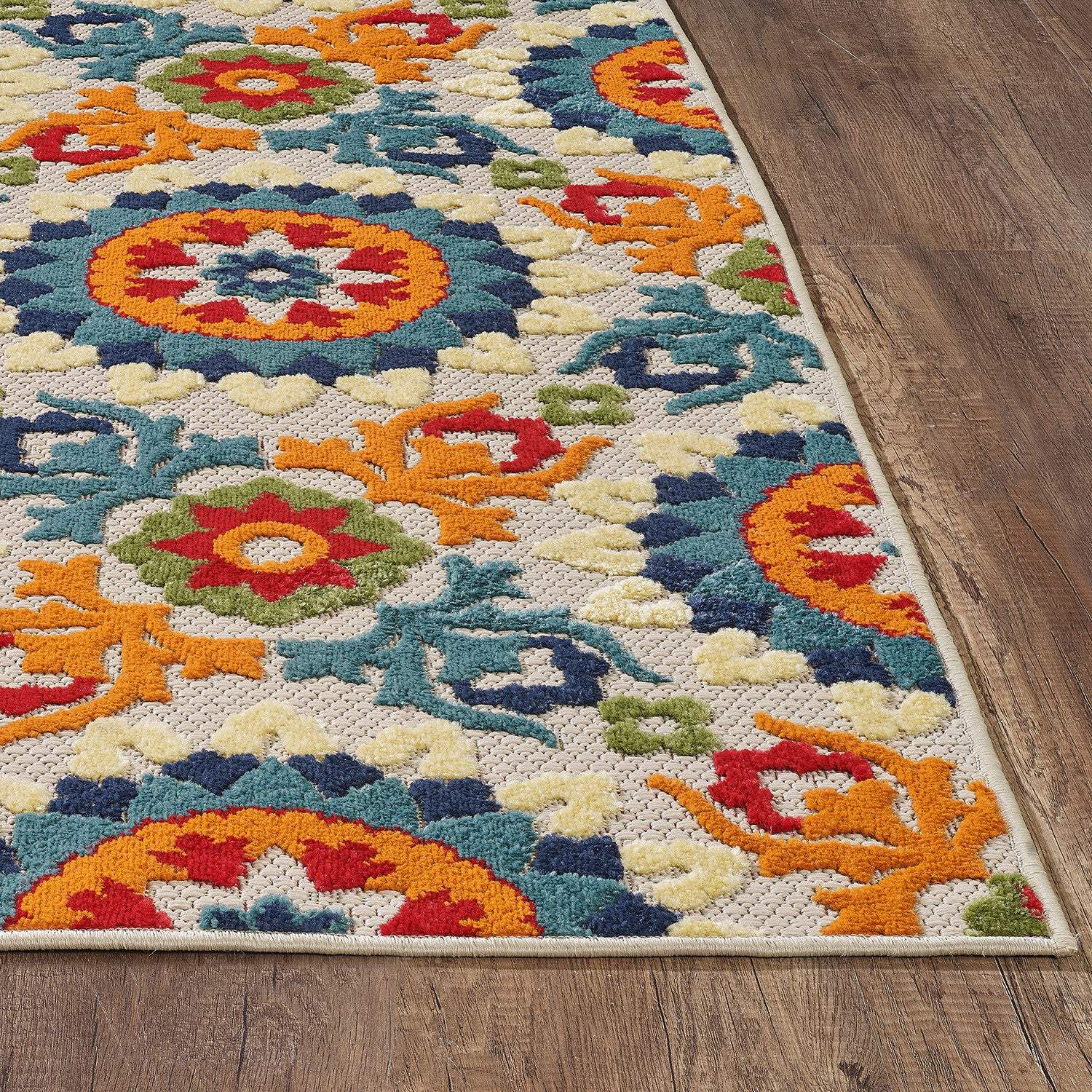 2' X 4' Orange And Ivory Moroccan Stain Resistant Indoor Outdoor Area Rug - Image 4