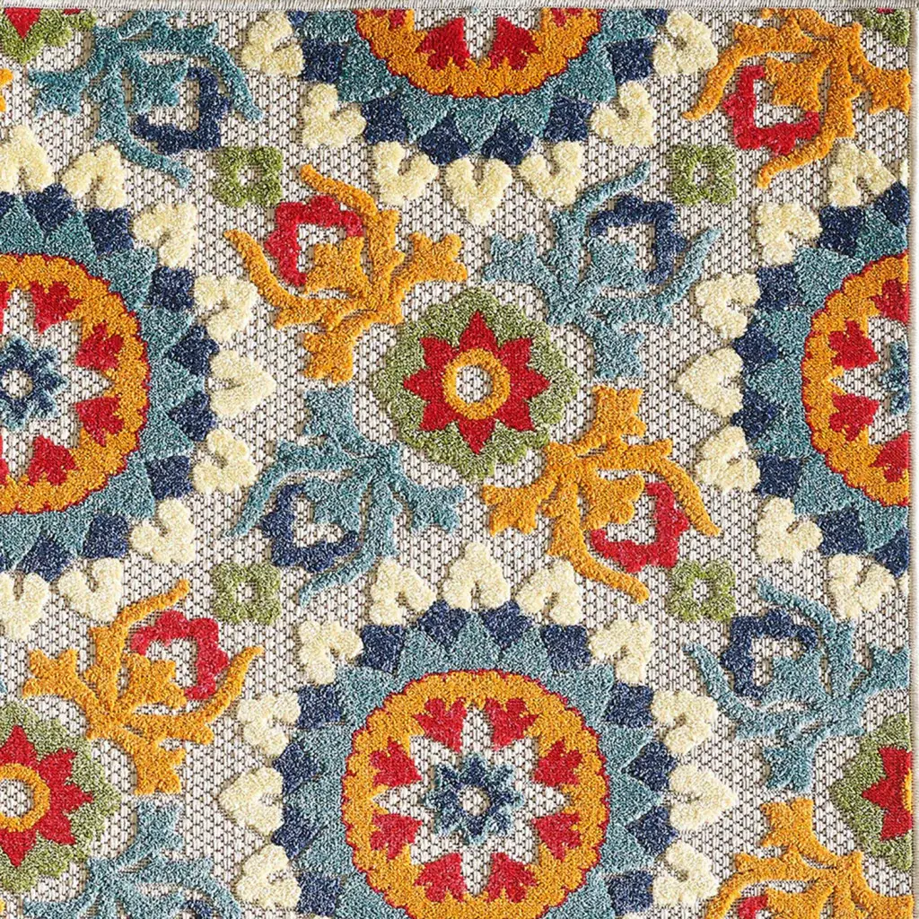 2' X 4' Orange And Ivory Moroccan Stain Resistant Indoor Outdoor Area Rug - Image 8