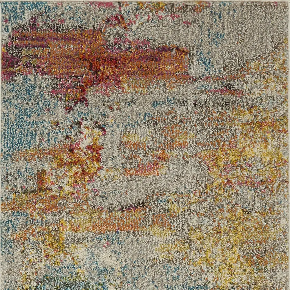 2' X 4' Sealife Abstract Power Loom Non Skid Area Rug - Image 4
