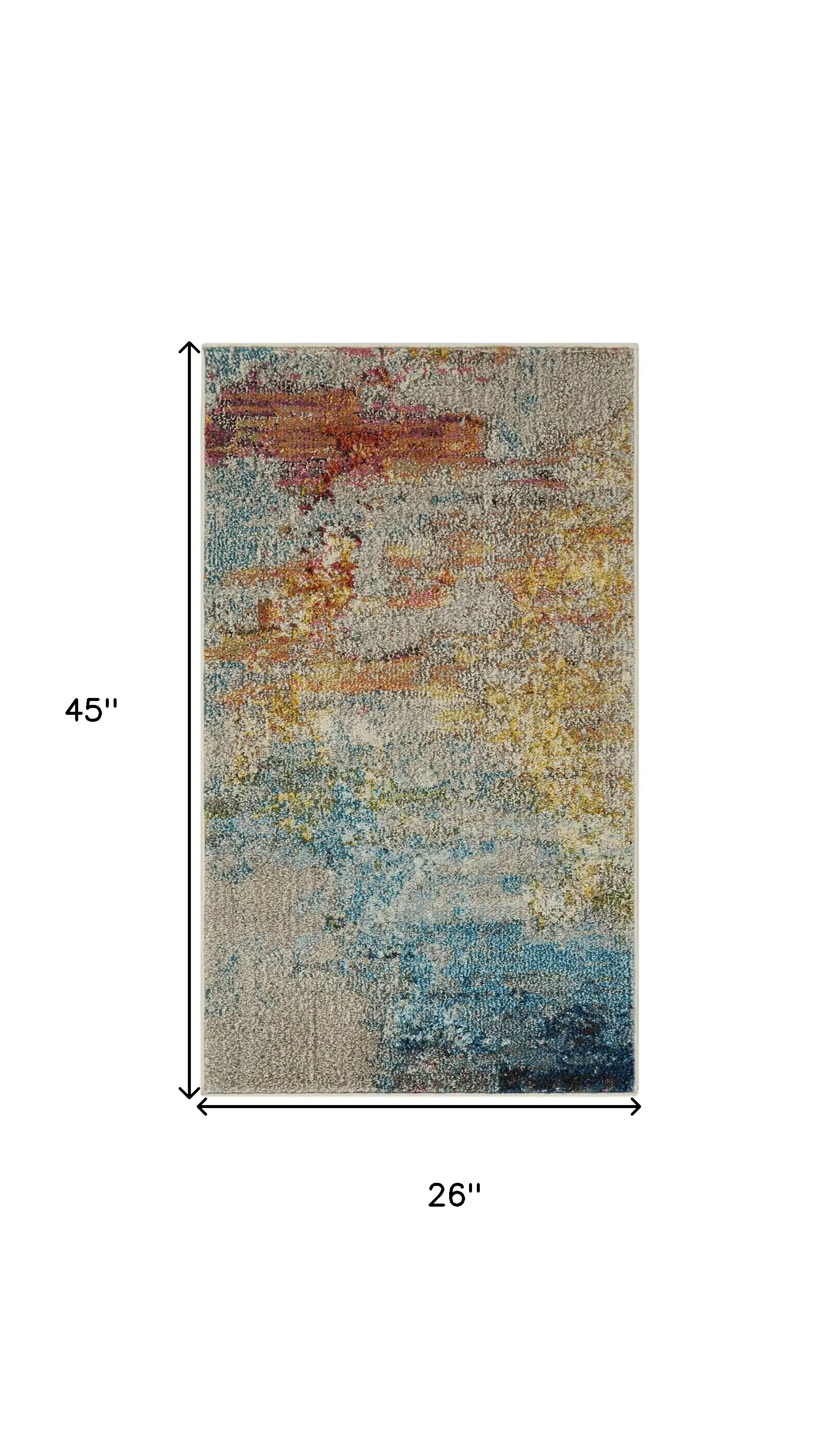 2' X 4' Sealife Abstract Power Loom Non Skid Area Rug - Image 5