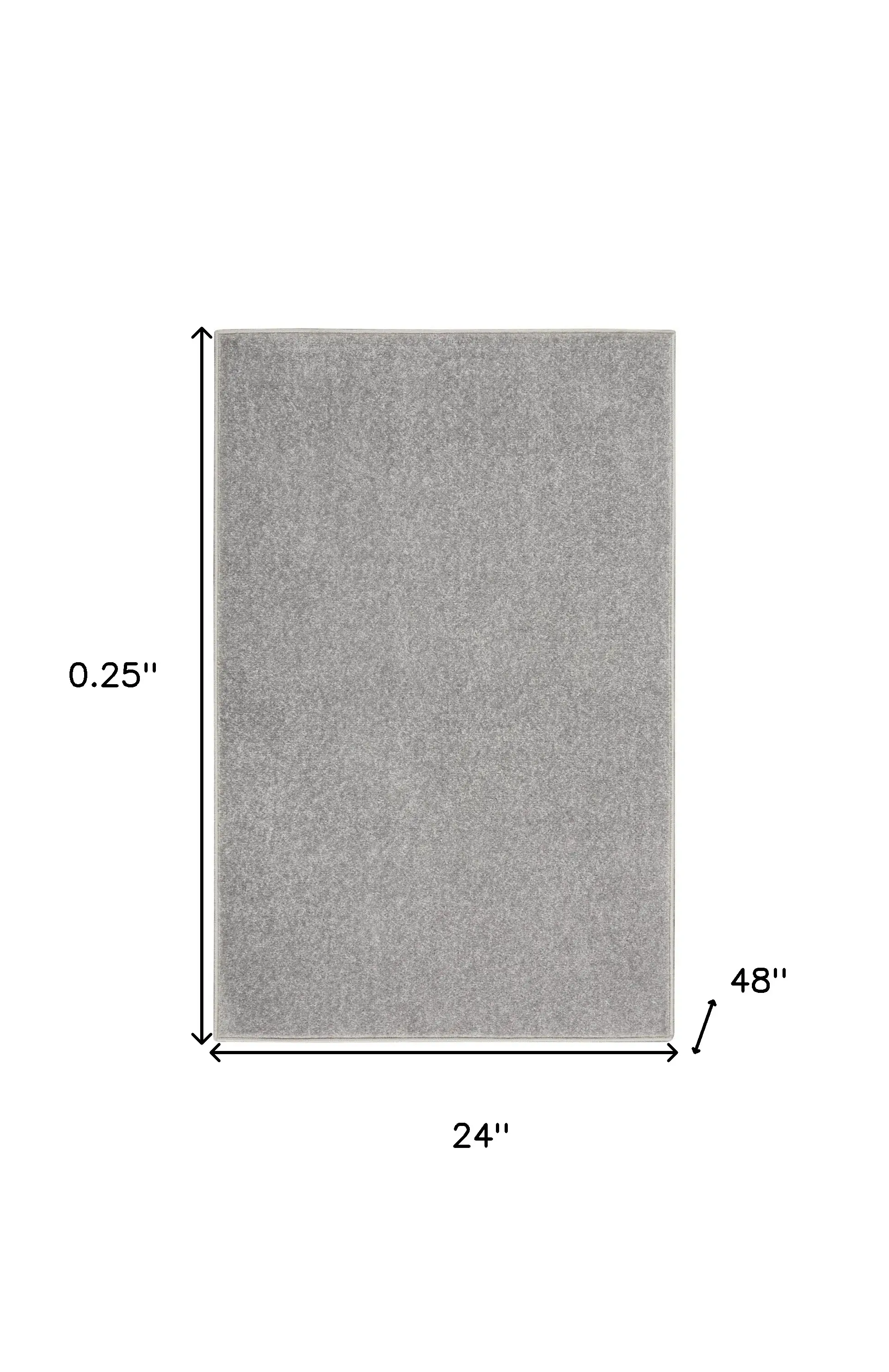 2' X 4' Silver Grey Non Skid Indoor Outdoor Runner Rug - Image 8
