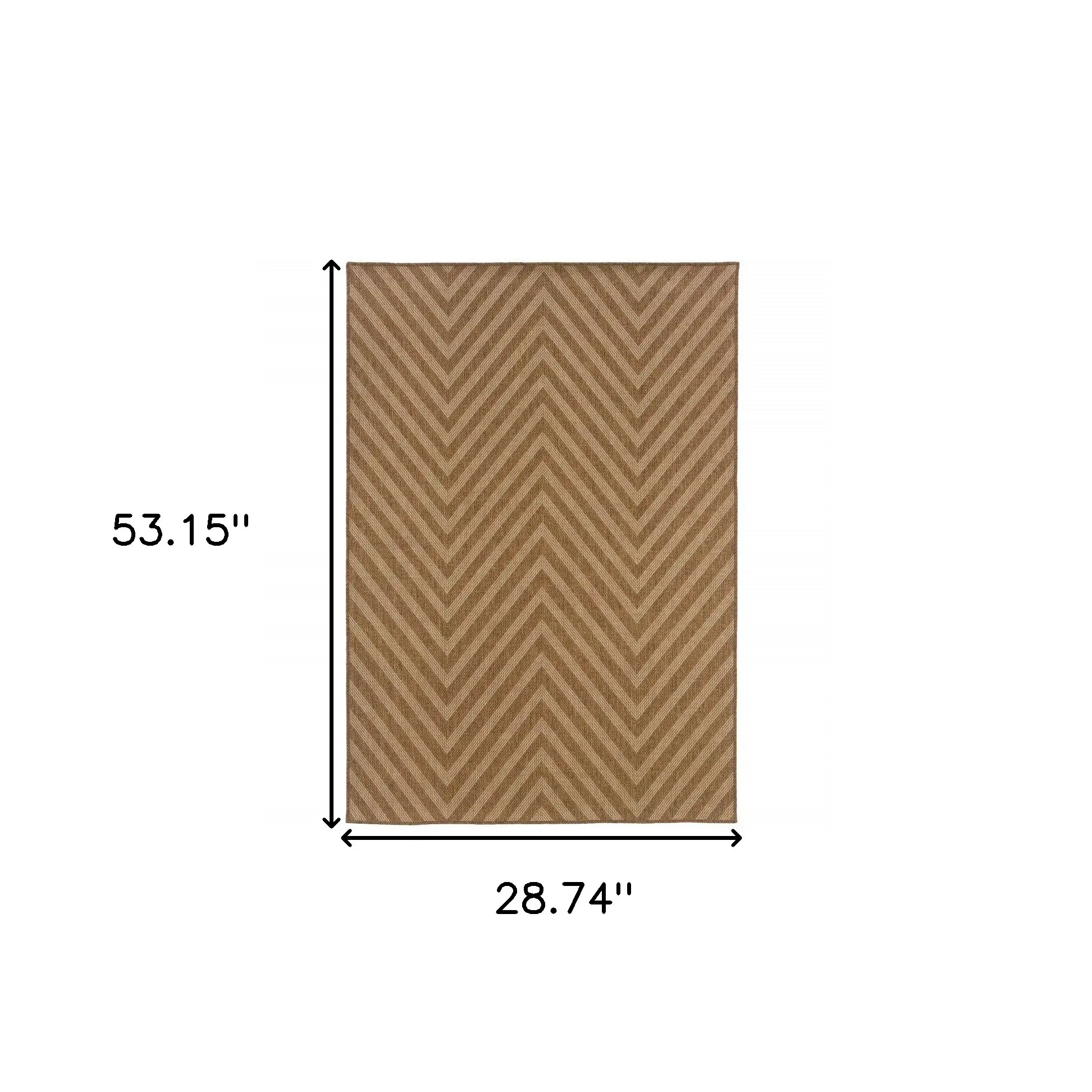 2' X 4' Tan Geometric Stain Resistant Indoor Outdoor Area Rug - Image 7
