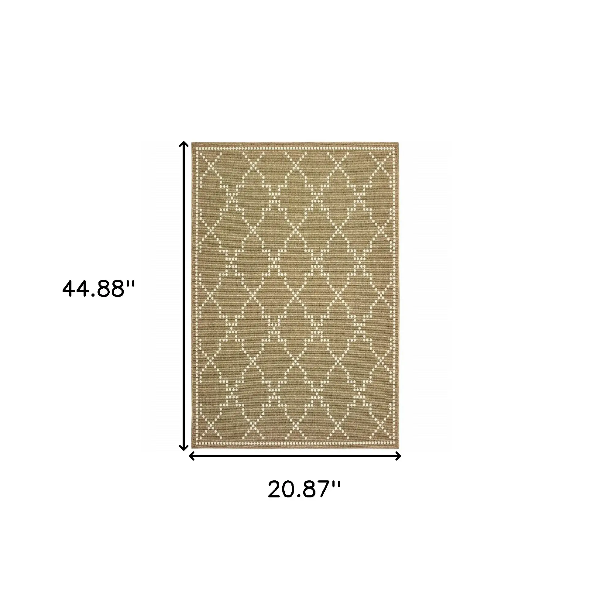 2' X 4' Tan Geometric Stain Resistant Indoor Outdoor Area Rug - Image 5