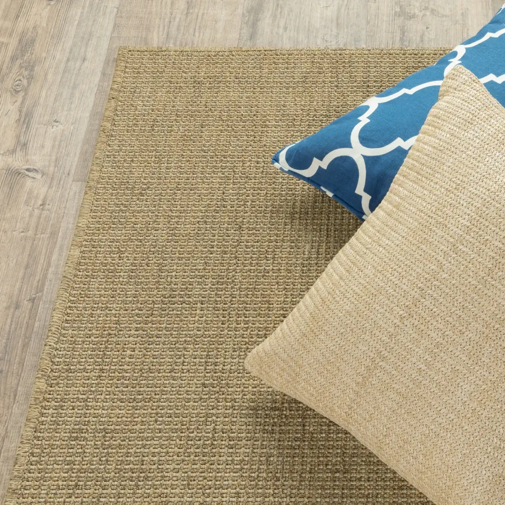 2' X 4' Tan Stain Resistant Indoor Outdoor Area Rug - Image 6
