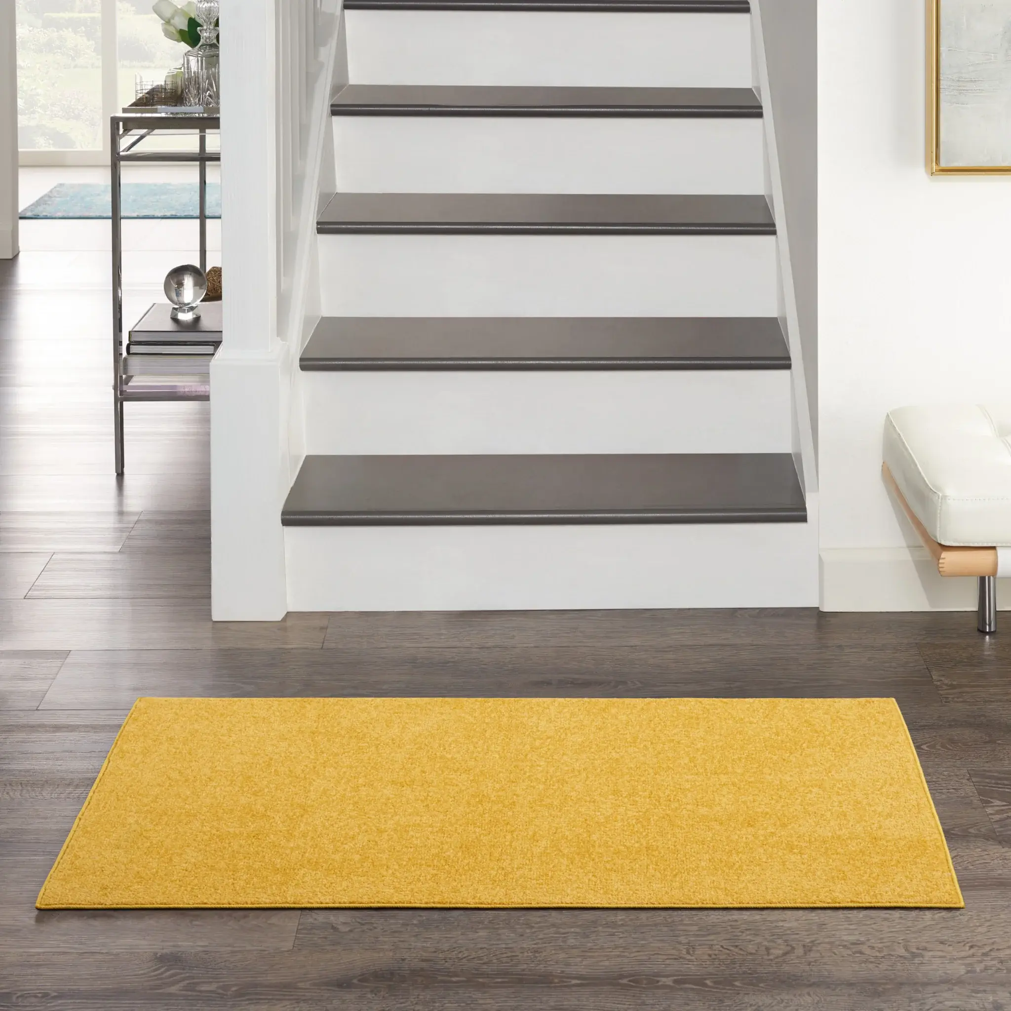 2' X 4' Yellow Non Skid Indoor Outdoor Runner Rug - Image 5