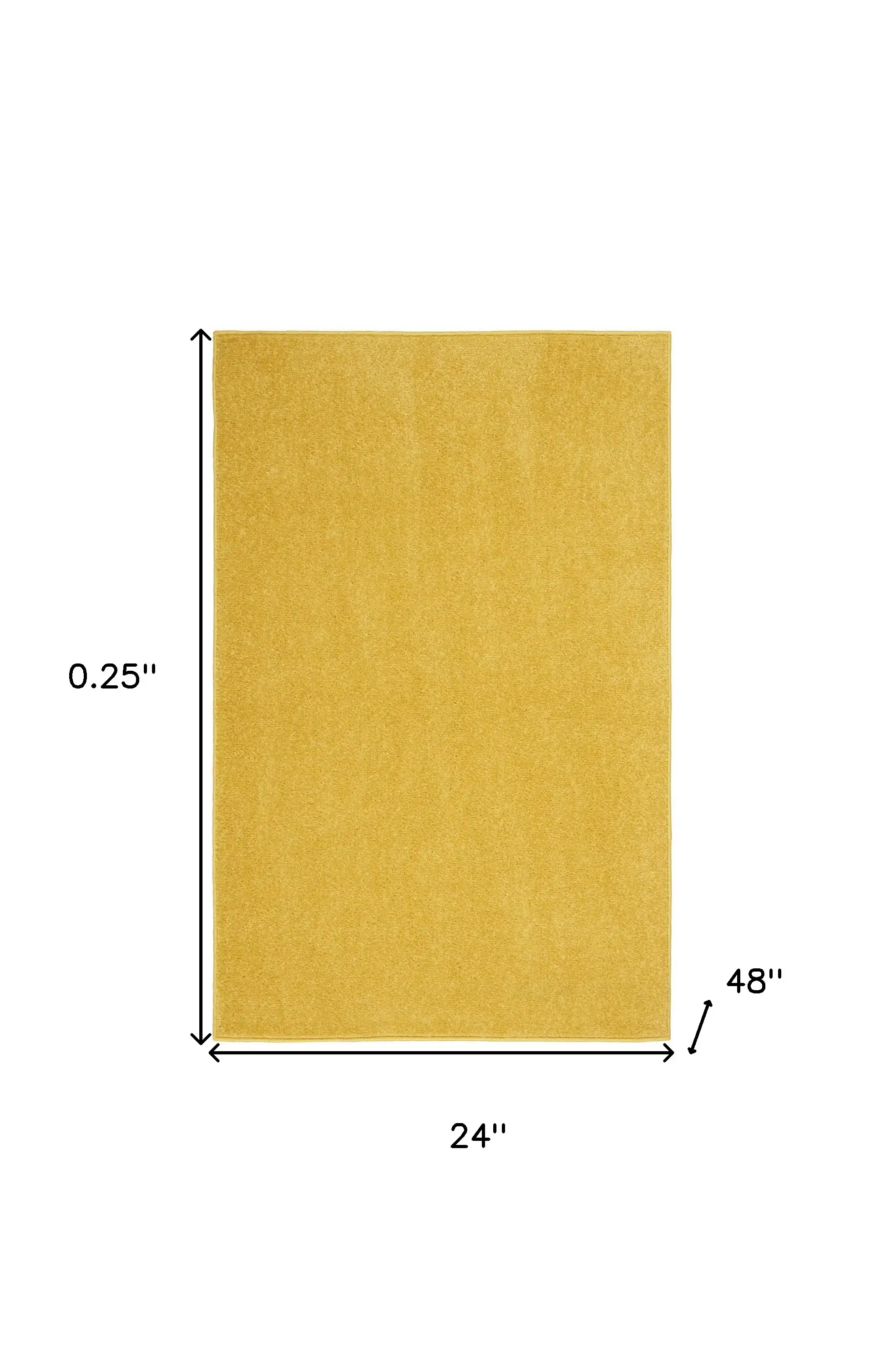 2' X 4' Yellow Non Skid Indoor Outdoor Runner Rug - Image 8