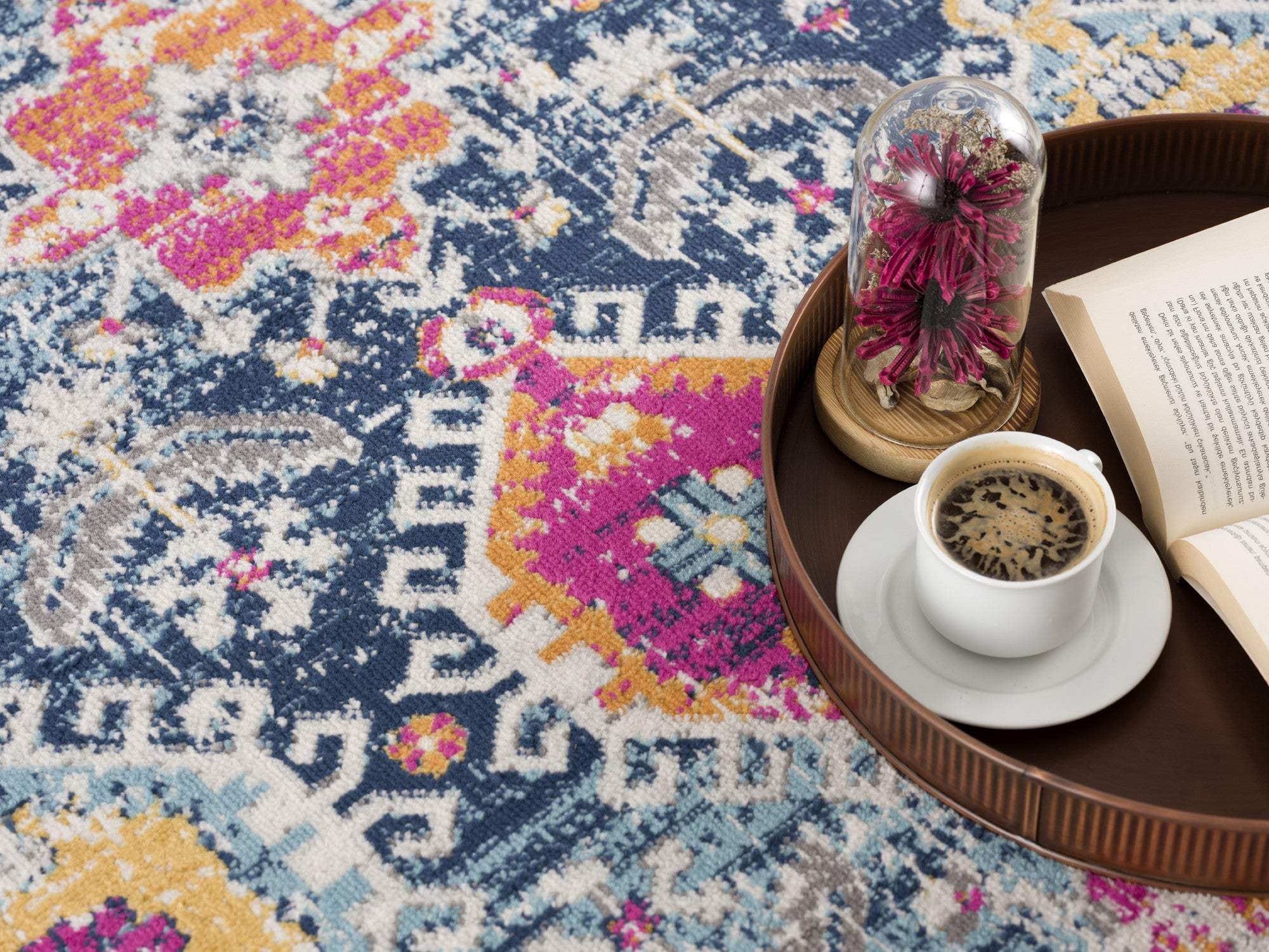 2' X 5' Blue and Ivory Oriental Area Rug - Image 5