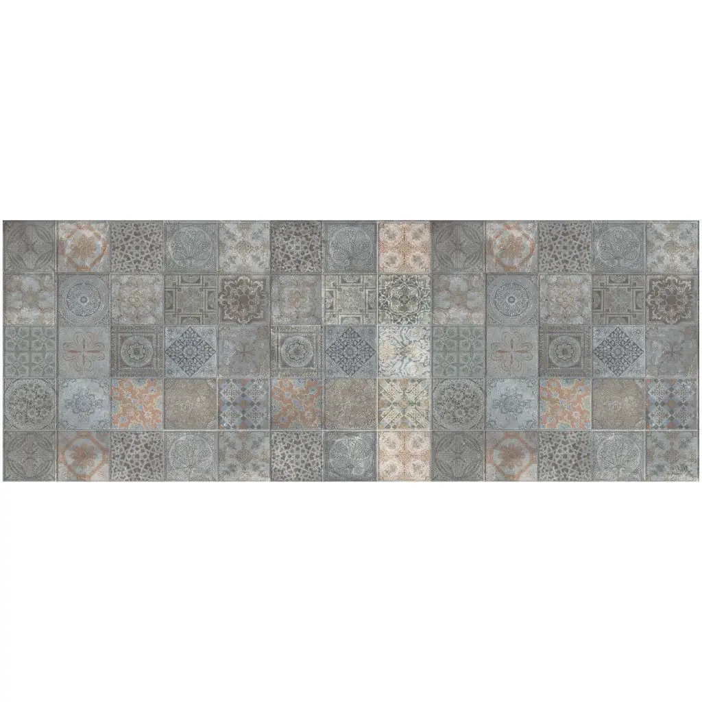 2' X 5' Brown And Gray Mosaic Tile Printed Vinyl Area Rug with UV Protection - Image 3