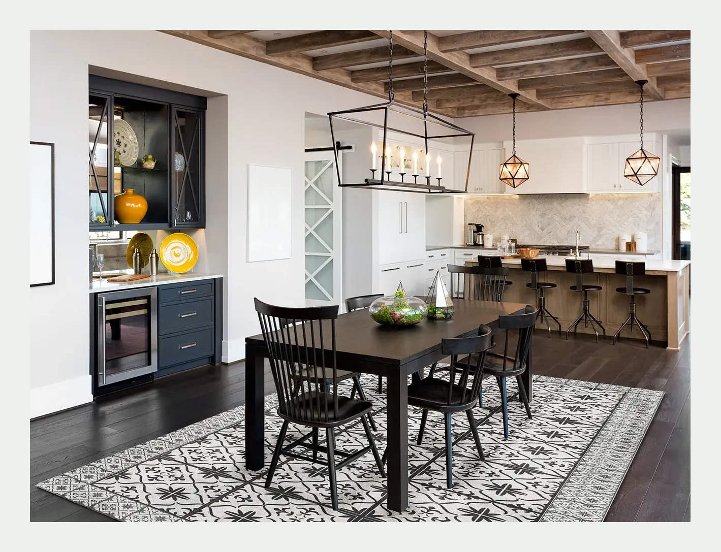 2' X 5' Dark Gray And White Tile Printed Vinyl Area Rug with UV Protection - Image 5