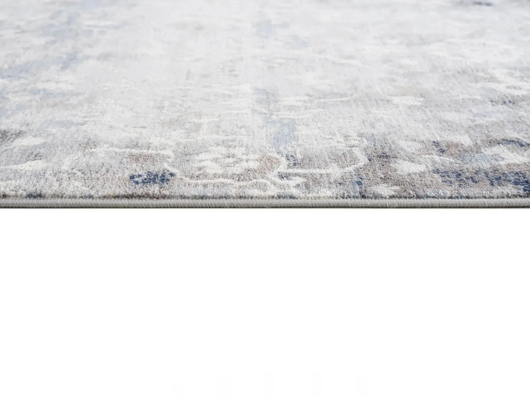 2' X 5' Navy And Beige Distressed Vines Area Rug - Image 4