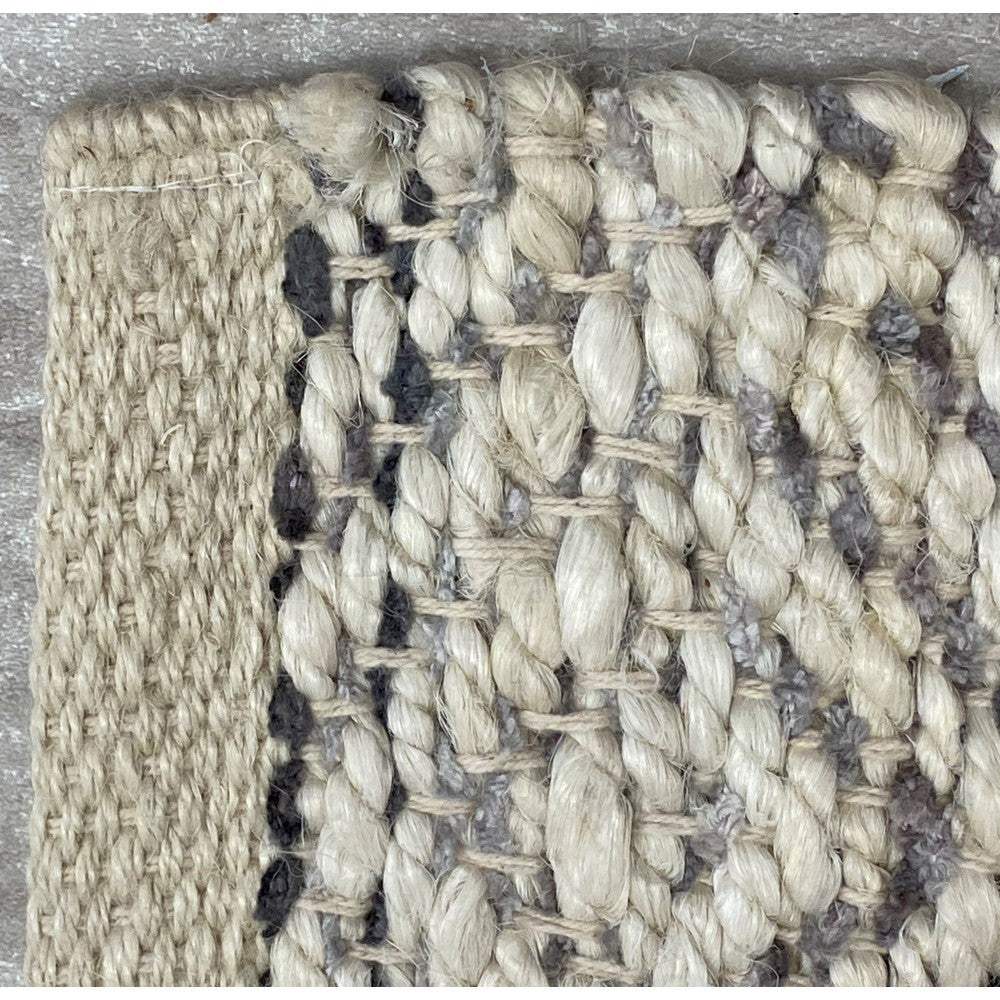 2' X 5' Tan and Gray Hand Woven Area Rug - Image 7
