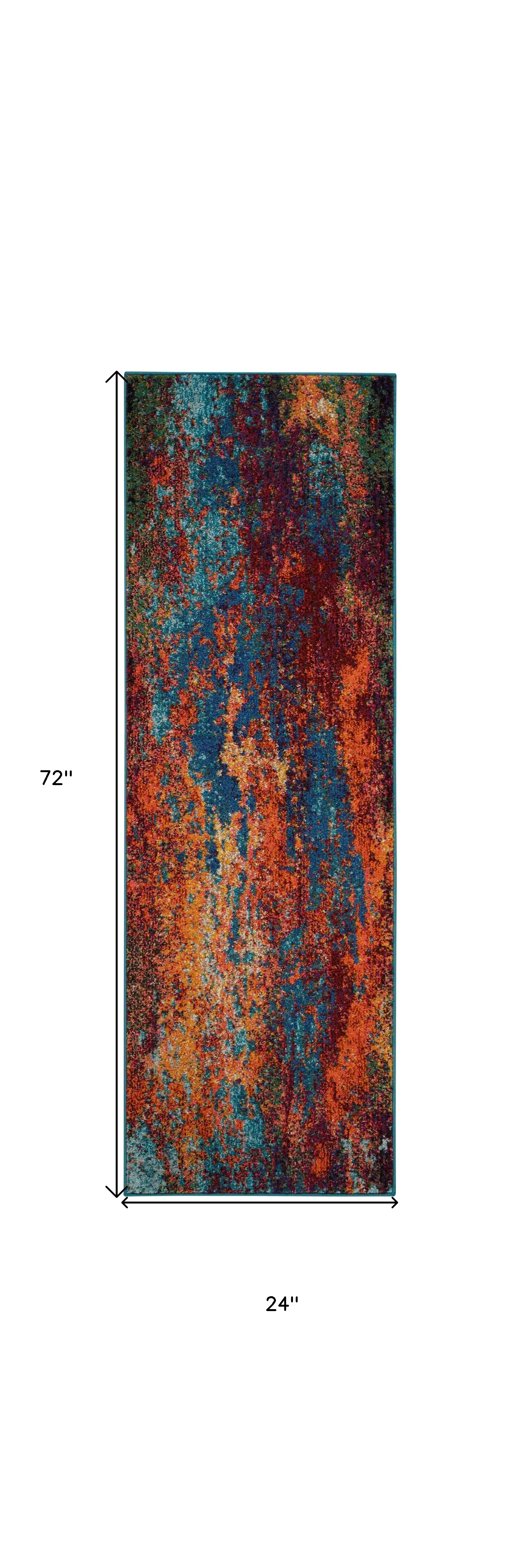 2' X 6' Atlantic Abstract Power Loom Non Skid Runner Rug - Image 5