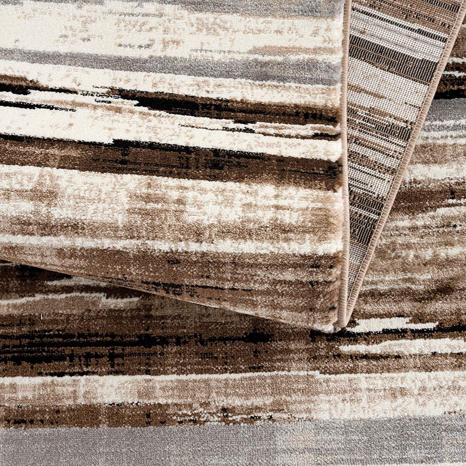2' X 6' Beige Rustic Strokes Area Rug - Image 7