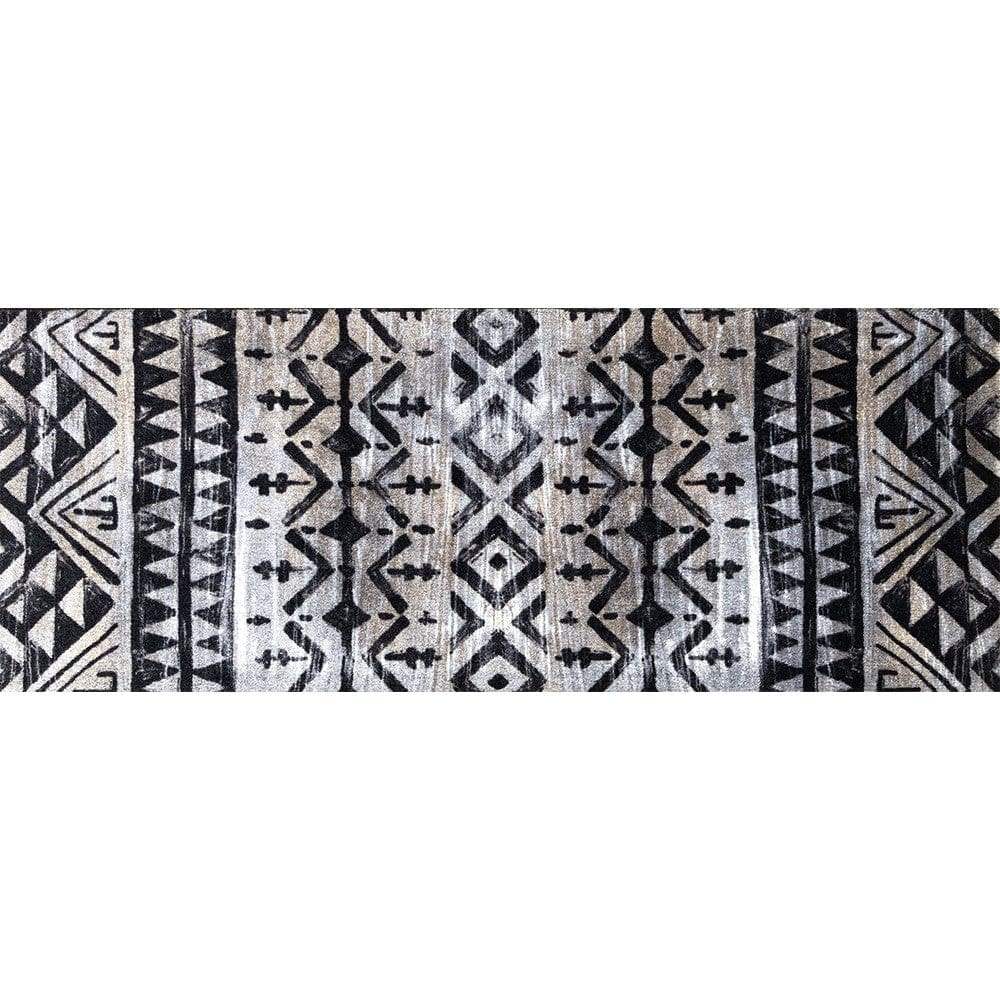 2' X 6' Black and Gray Aztec Washable Runner Rug - Image 4