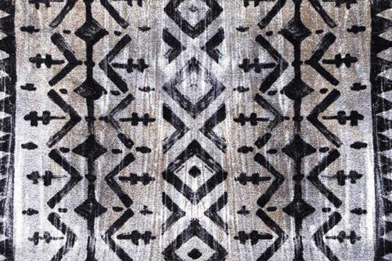 2' X 6' Black and Gray Aztec Washable Runner Rug - Image 6