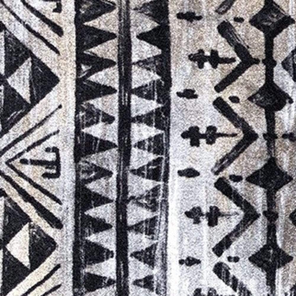 2' X 6' Black and Gray Aztec Washable Runner Rug - Image 7