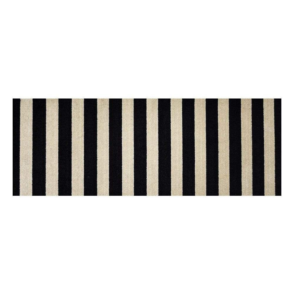 2' X 6' Black and Tan Wide Stripe Washable Runner Rug - Image 2