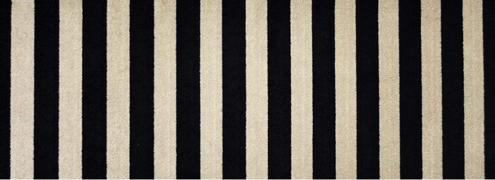 2' X 6' Black and Tan Wide Stripe Washable Runner Rug - Image 5