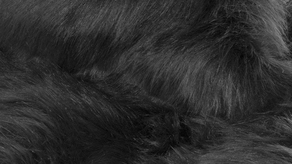 2' X 6' Black Faux Fur Washable Non Skid Area Rug - Image 5