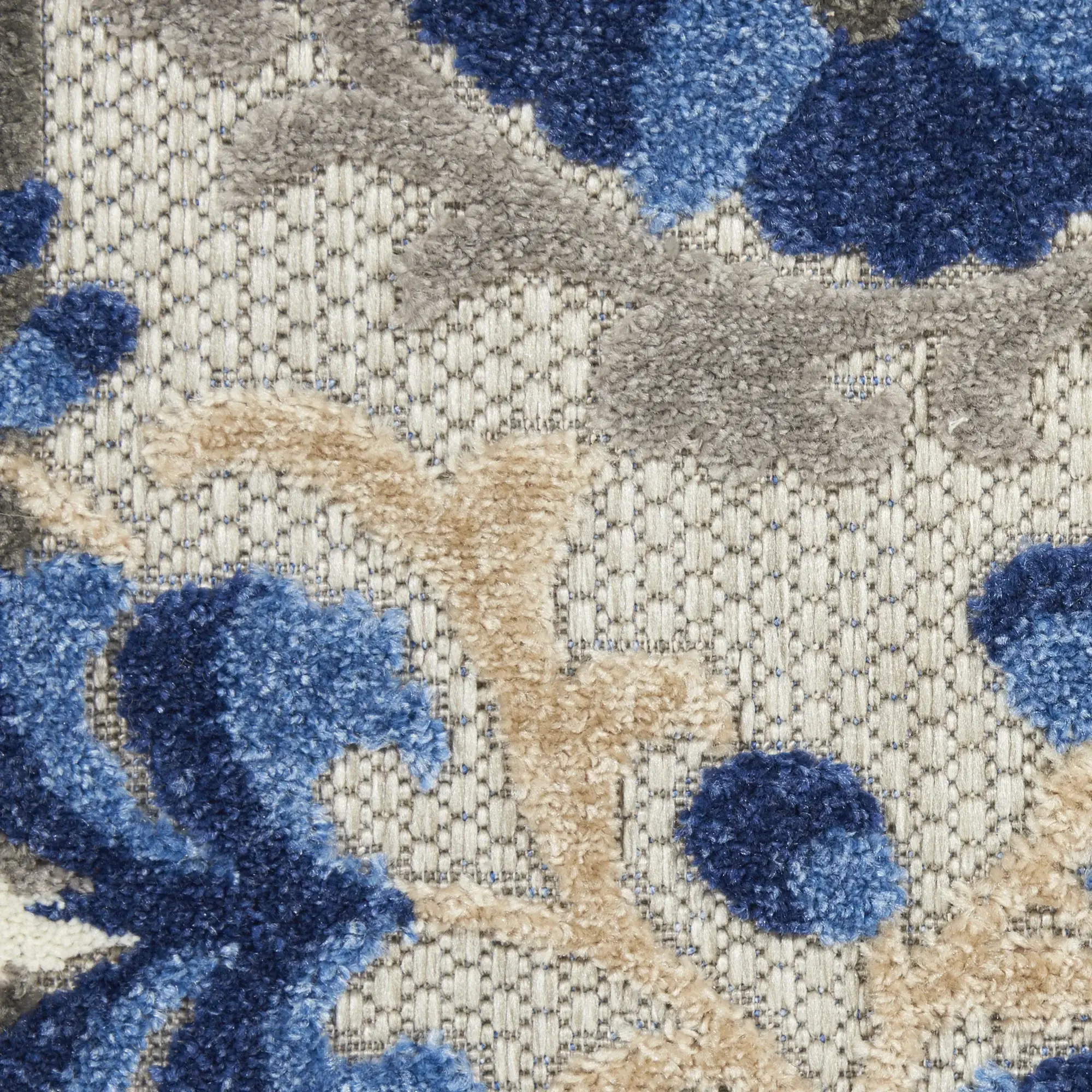 2' X 6' Blue And Gray Floral Indoor Outdoor Area Rug - Image 5