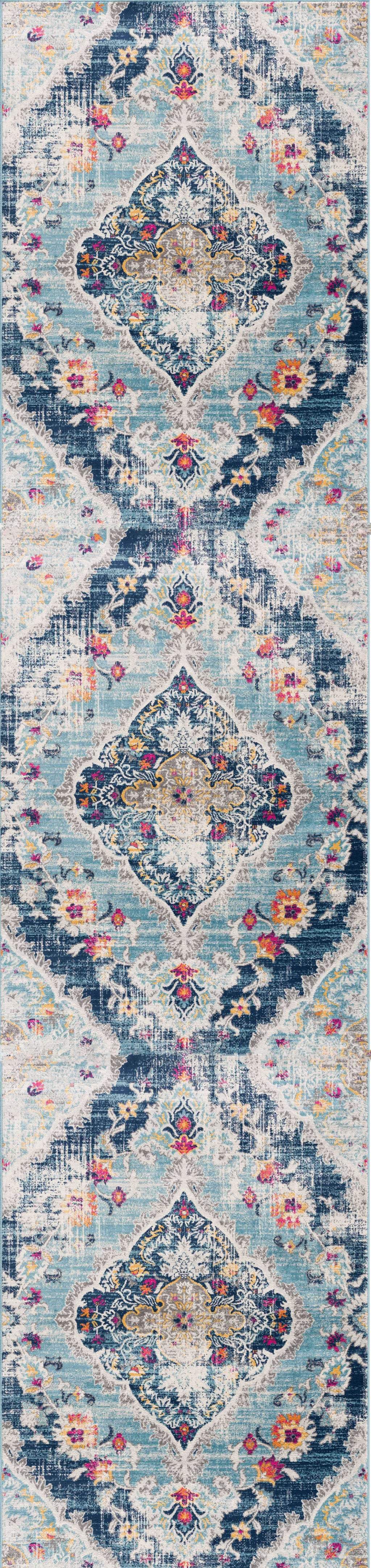 2' X 6' Blue Oriental Area Rug - Image 2