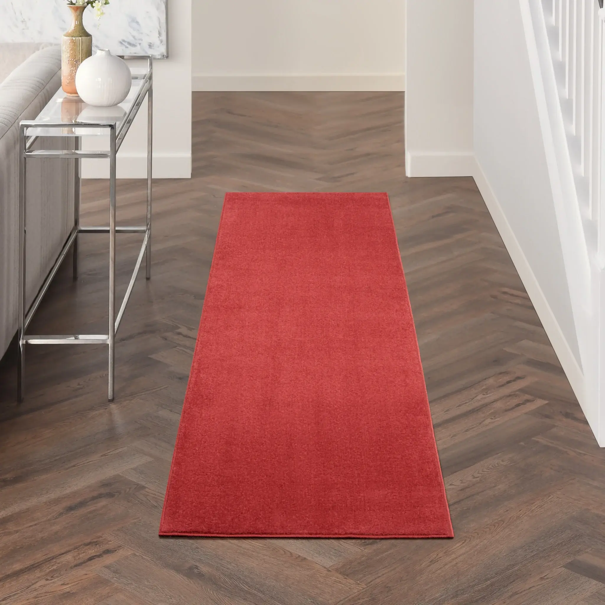 2' X 6' Brick Red Non Skid Indoor Outdoor Runner Rug - Image 4
