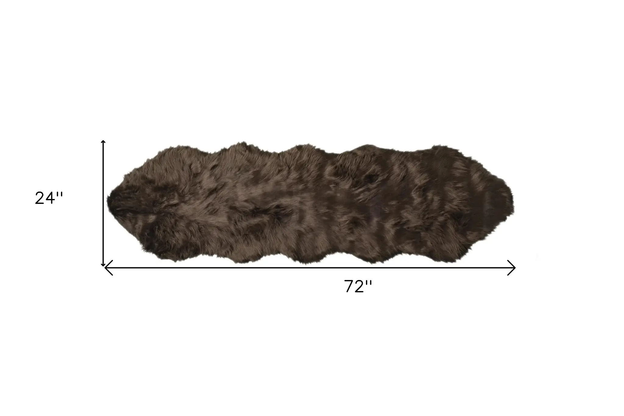 2' X 6' Chocolate Faux Fur Washable Non Skid Area Rug - Image 2