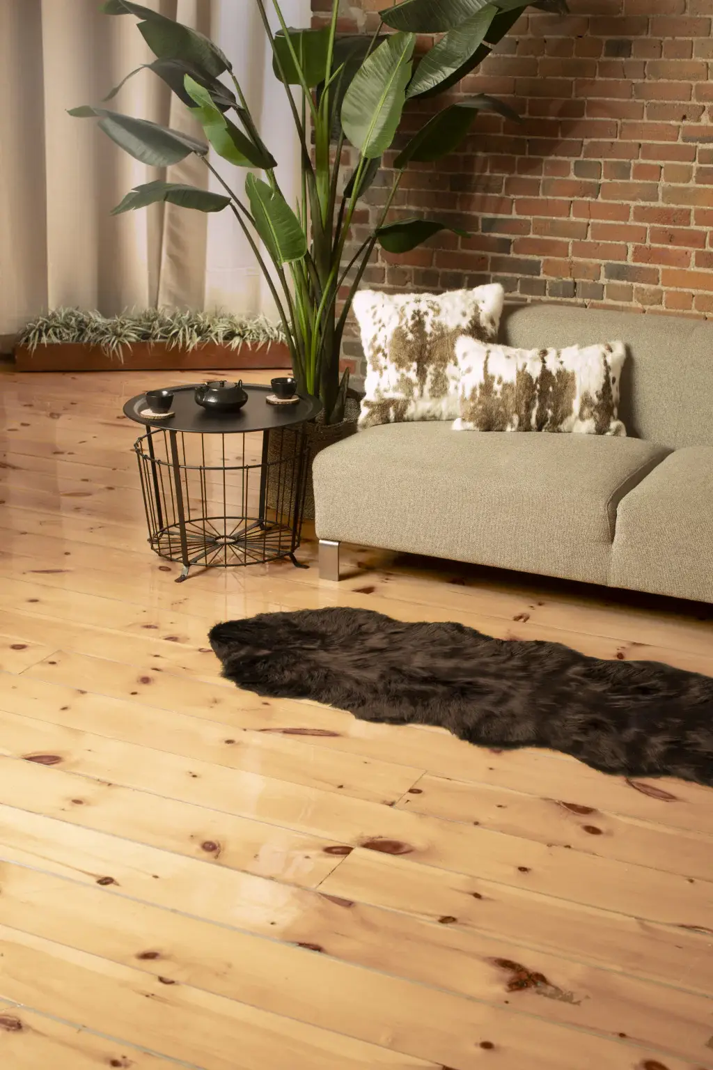 2' X 6' Chocolate Faux Fur Washable Non Skid Area Rug - Image 3