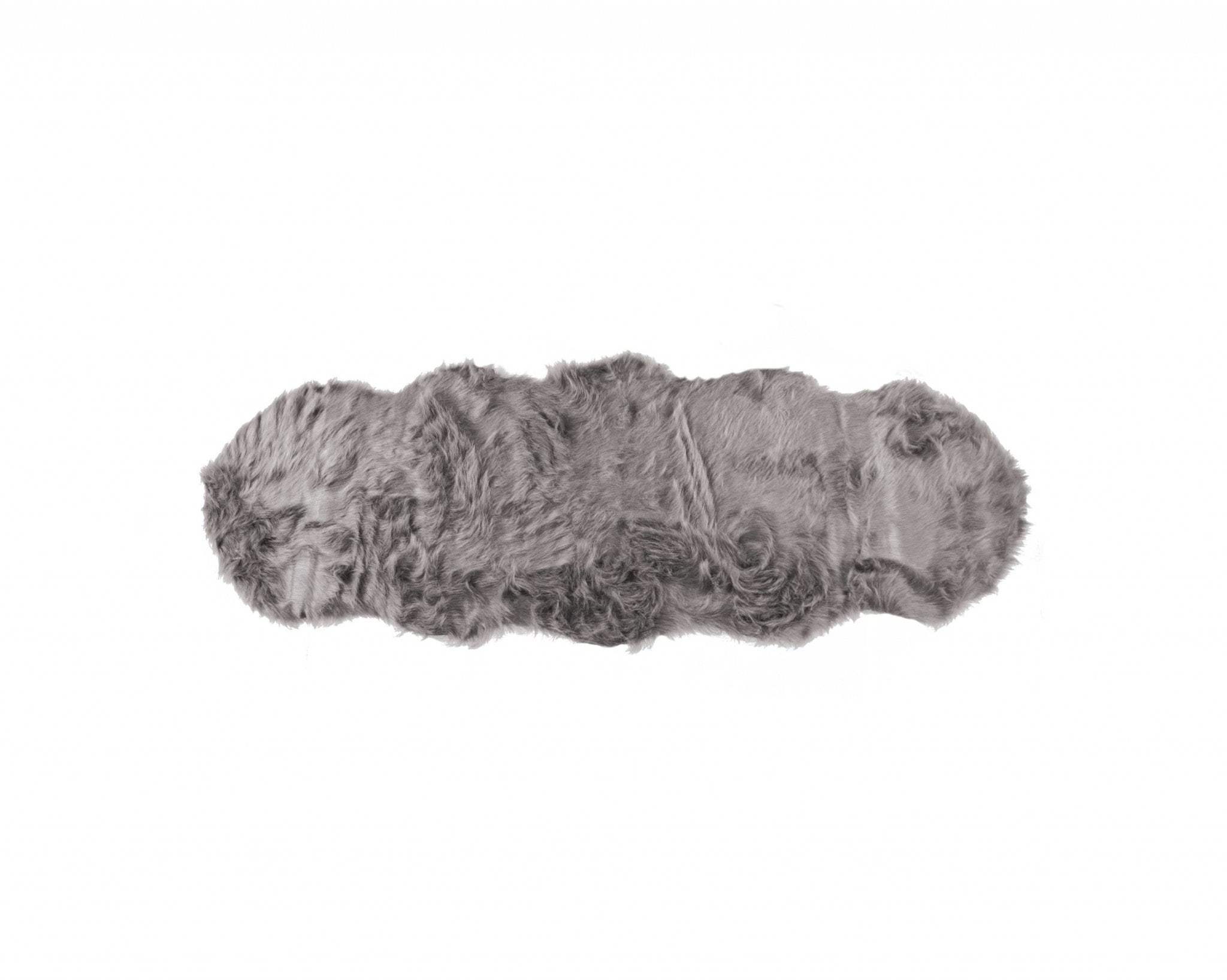 2' X 6' Gray Sheepskin Double - Area Rug - Image 2