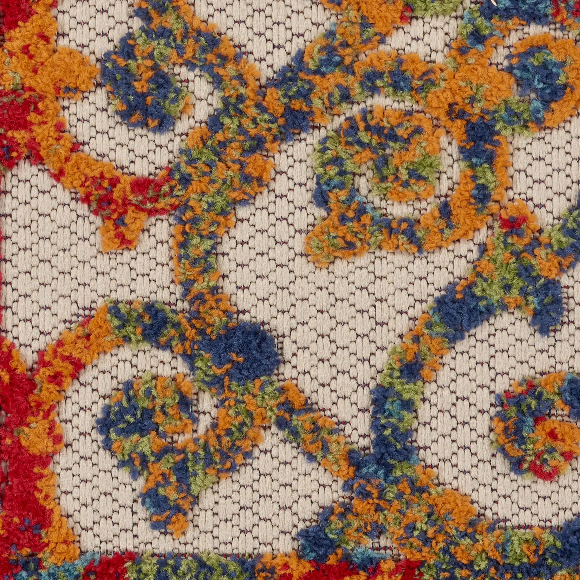2' X 6' Ivory And Blue Floral Indoor Outdoor Area Rug - Image 4