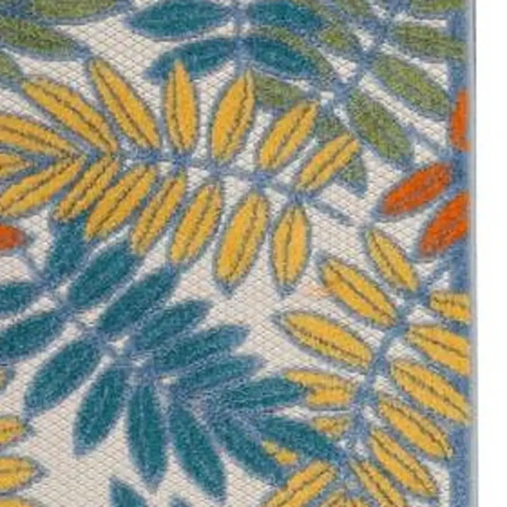 2' X 6' Ivory Floral Non Skid Indoor Outdoor Runner Rug - Image 3