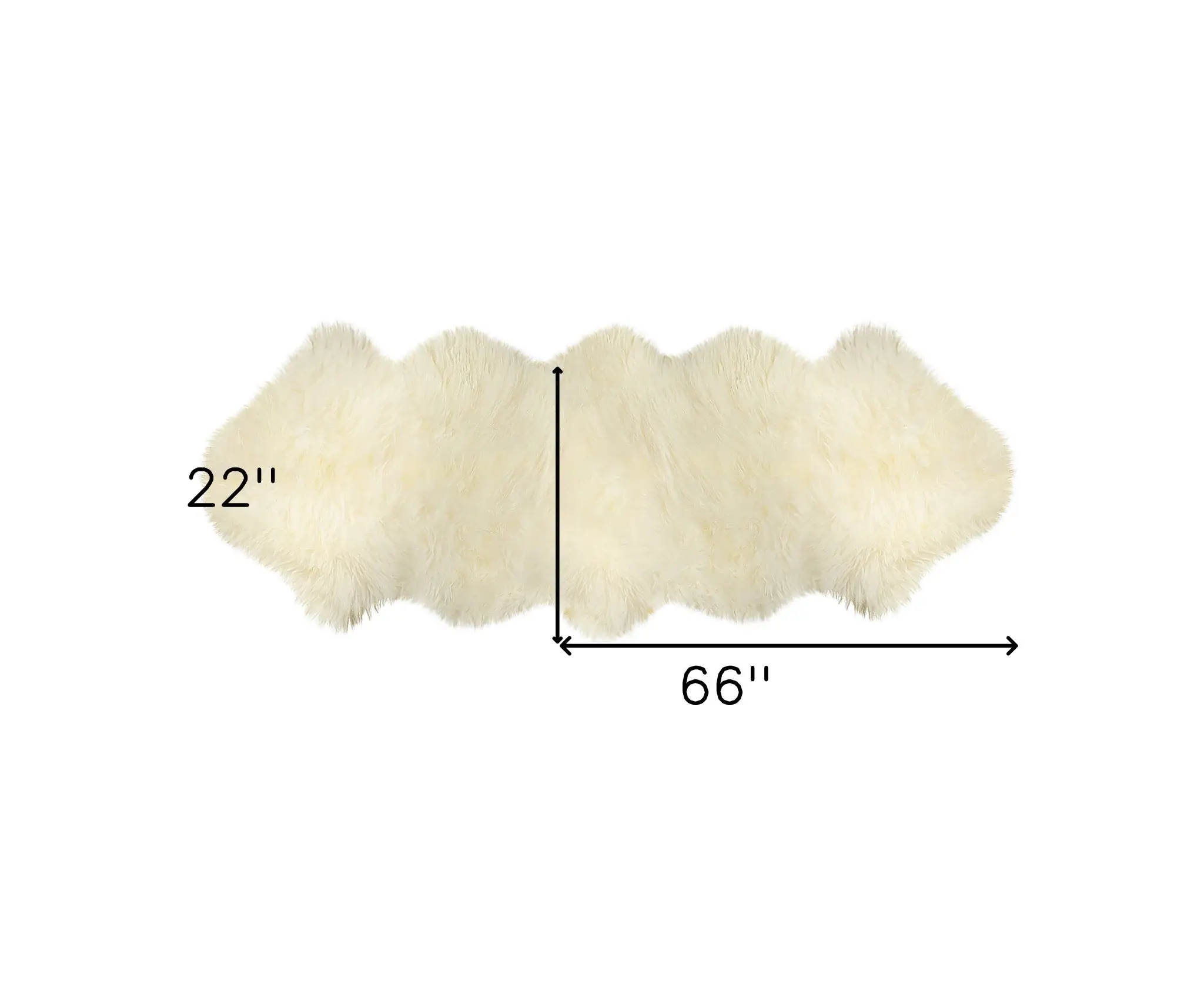 2' X 6' Ivory Wool Sheepskin Handmade Area Rug - Image 2