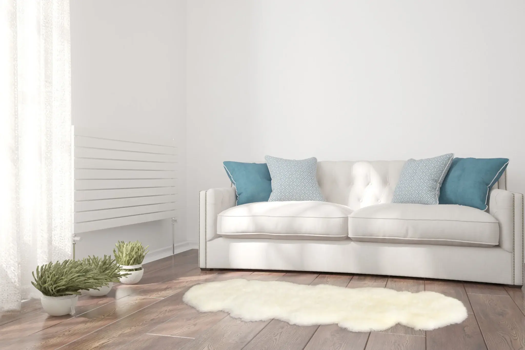 2' X 6' Ivory Wool Sheepskin Handmade Area Rug - Image 4