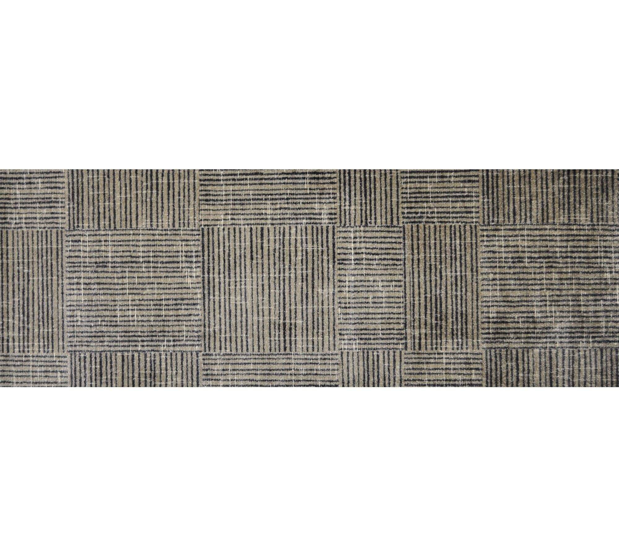 2' X 6' Modern Geo Lines in Squares Washable Runner Rug - Image 2