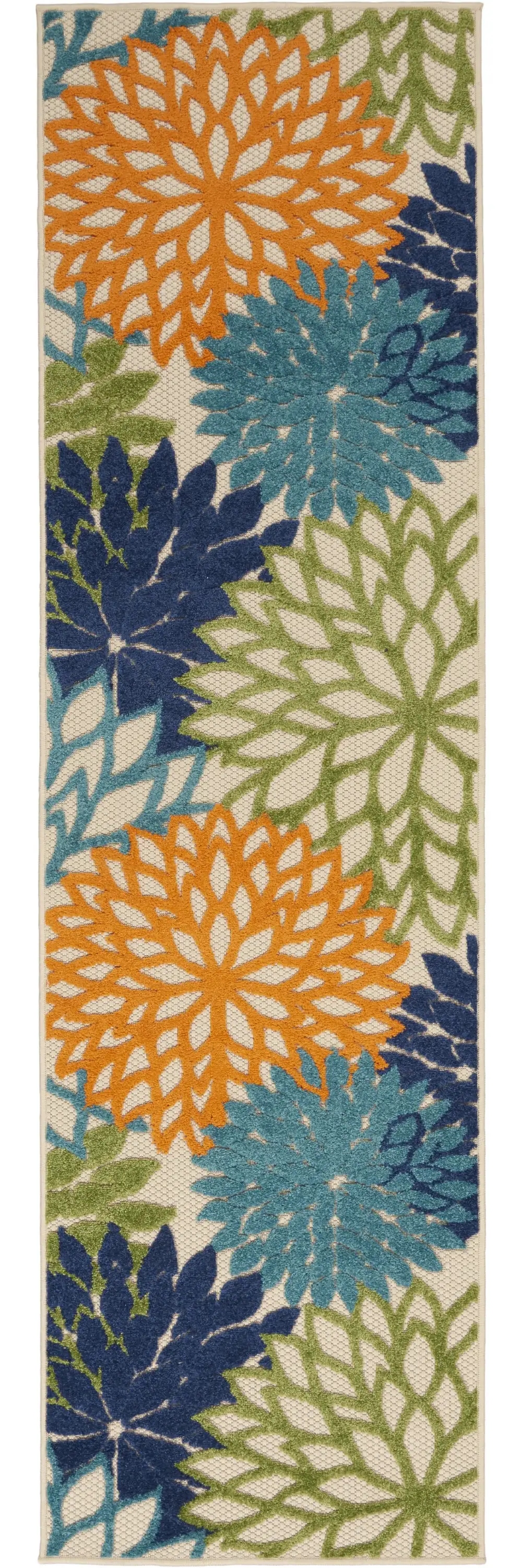 2' X 6' Multicolor Floral Indoor Outdoor Area Rug