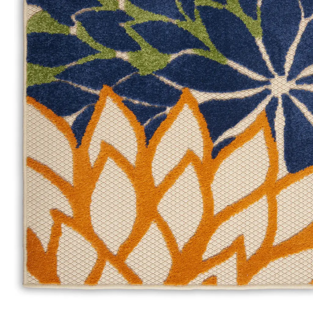 2' X 6' Multicolor Floral Indoor Outdoor Area Rug - Image 4
