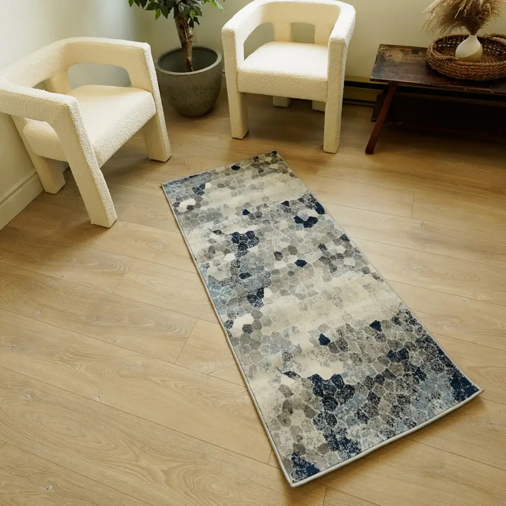 2' X 6' Navy Geometric Area Rug - Image 6