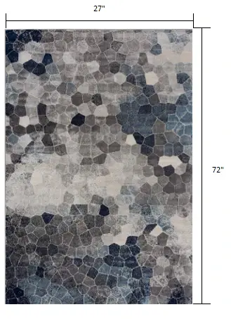 2' X 6' Navy Geometric Area Rug - Image 7