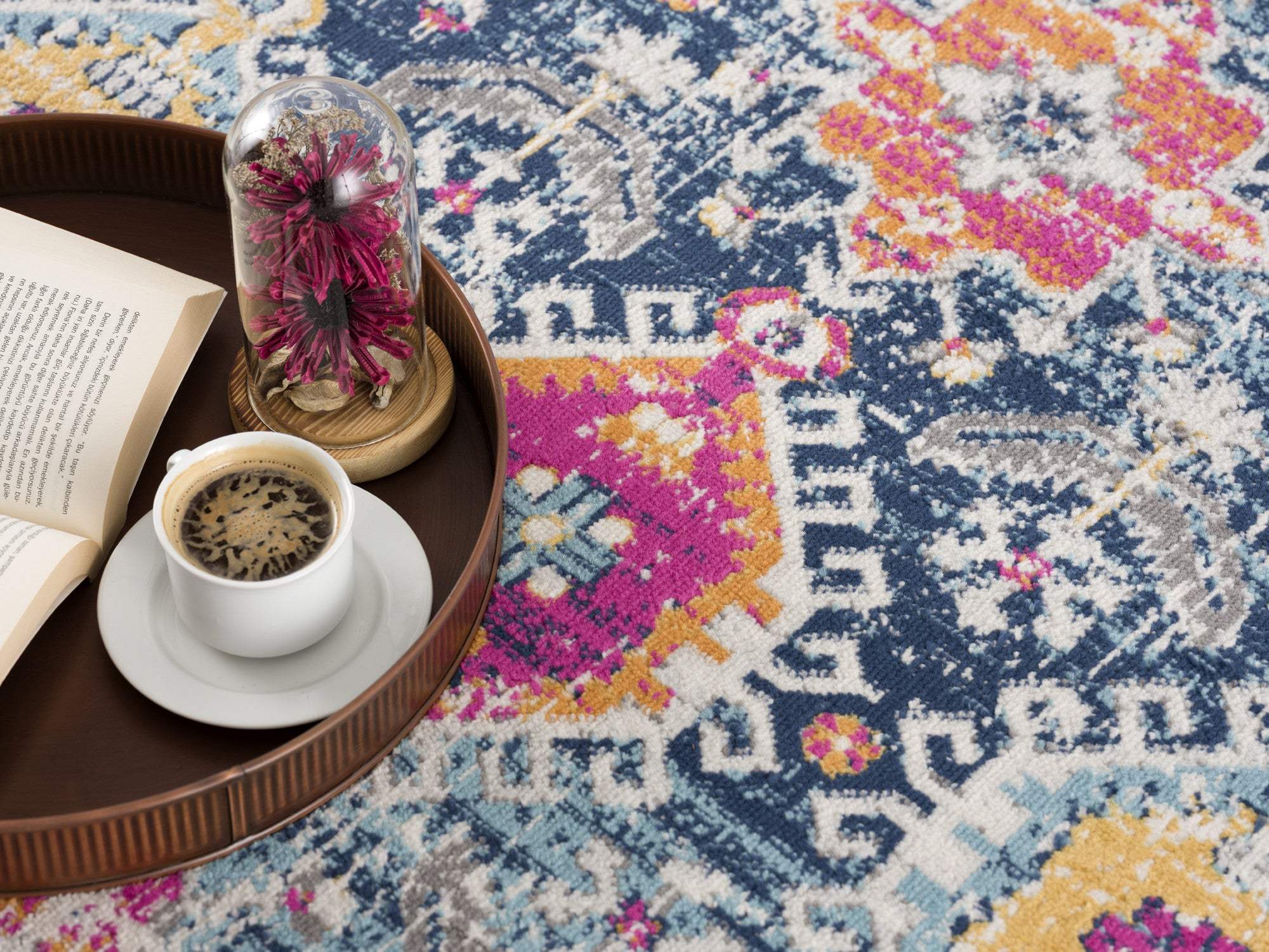 2' X 6' Navy Oriental Area Rug - Image 4