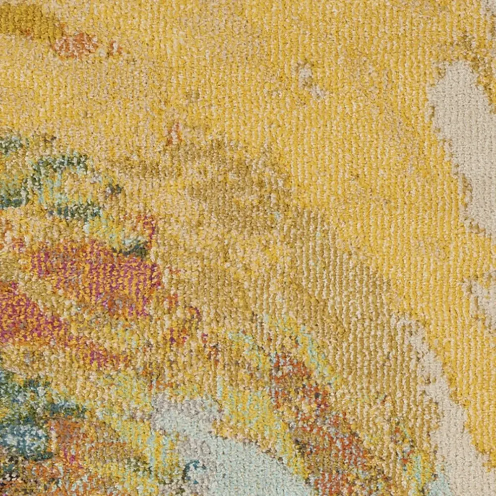 2' X 6' Wave Abstract Power Loom Non Skid Runner Rug - Image 3