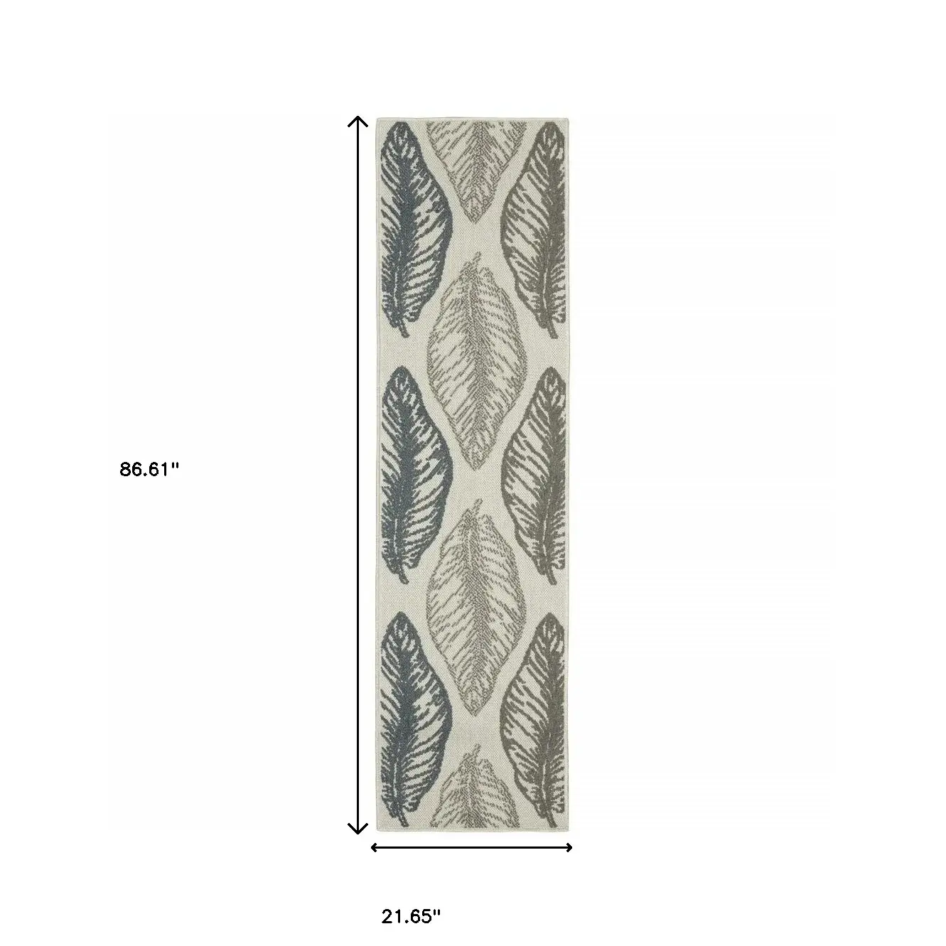 2' X 7' Beige Floral Stain Resistant Indoor Outdoor Area Rug - Image 8