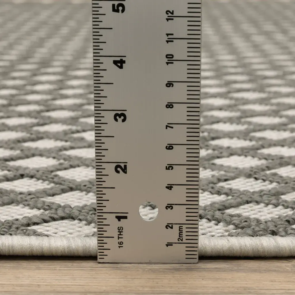 2' X 7' Beige Geometric Stain Resistant Indoor Outdoor Area Rug - Image 7