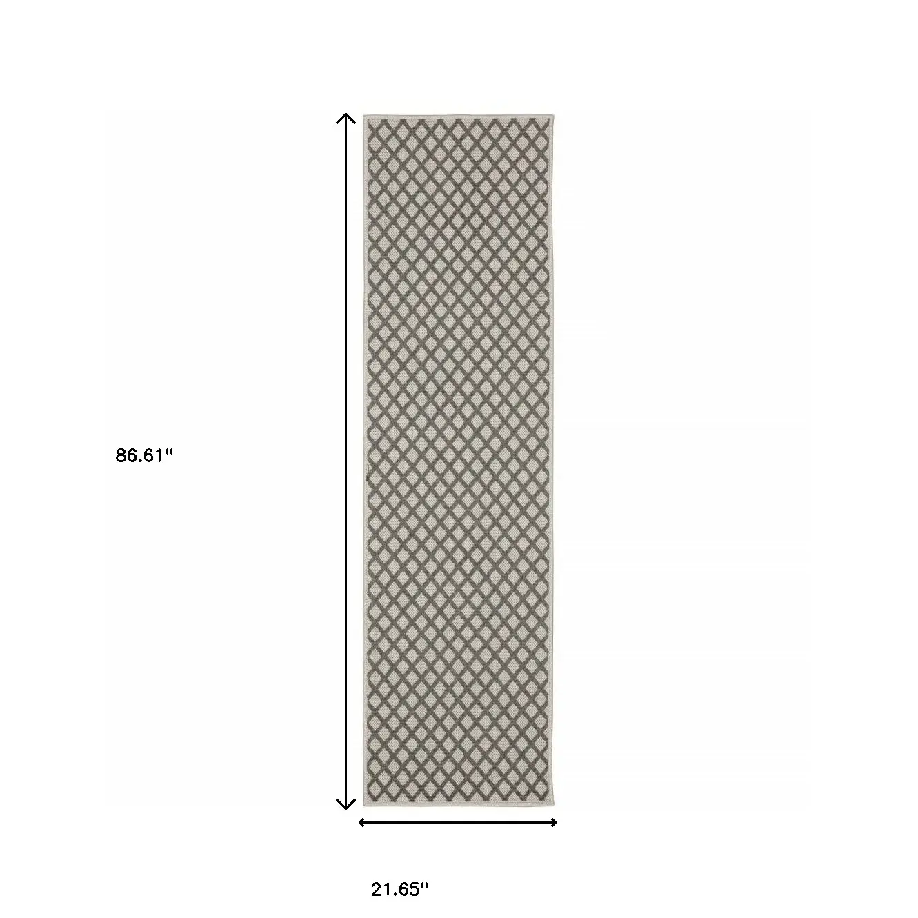 2' X 7' Beige Geometric Stain Resistant Indoor Outdoor Area Rug - Image 9