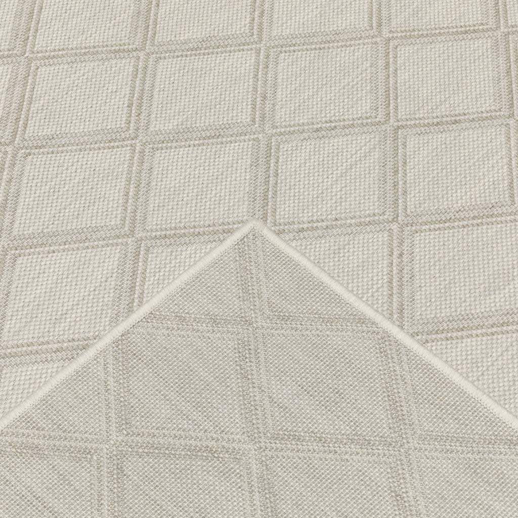 2' X 7' Gray and Ivory Geometric Stain Resistant Indoor Outdoor Area Rug - Image 4
