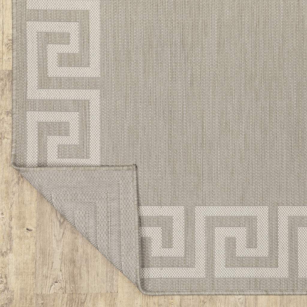 2' X 7' Gray and Ivory Stain Resistant Indoor Outdoor Area Rug - Image 6