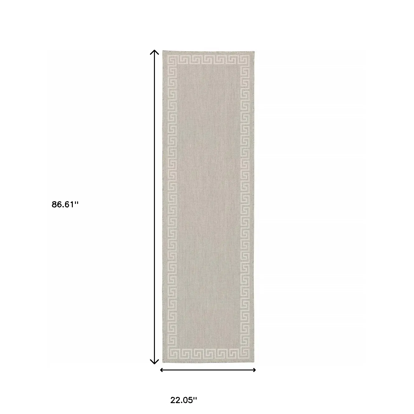 2' X 7' Gray and Ivory Stain Resistant Indoor Outdoor Area Rug - Image 8